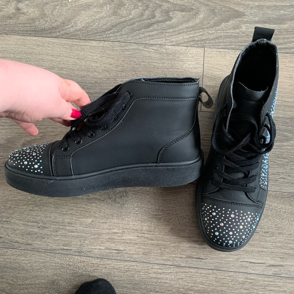 Shein rhinestone hi-top sneakers size 41 - Picture 3 of 5